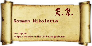 Rosman Nikoletta névjegykártya