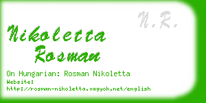 nikoletta rosman business card